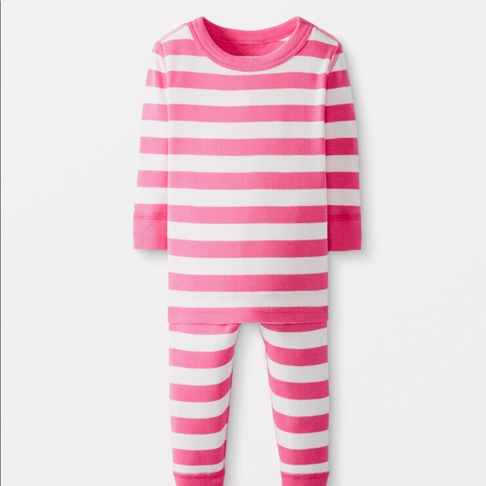 Hanna Andersson Organic Pink Stripe Pajamas 6-7